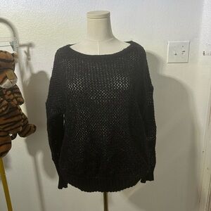 Look At The Back!!! Women's Black Knit Sweater